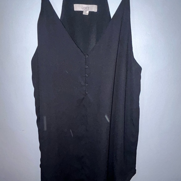 LOFT Black V-Neck Tank Top - Picture 1 of 3